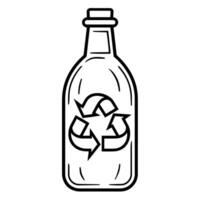 sencillo reciclar el plastico botella contorno icono para eco diseños vector