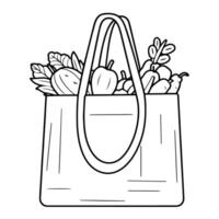 Sleek outline of shopping cloth bag icon for eco-friendly designs. Sustainable fashion. vector