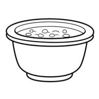 Warm up designs with a soup outline icon, perfect for culinary projects vector
