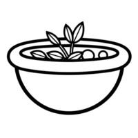 calentar arriba diseños con un sopa contorno icono, Perfecto para culinario proyectos vector