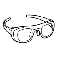 outline icon of smart glasses, ideal for technology designs. vector