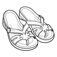 paso dentro estilo con un sandalia contorno icono, Perfecto para temática de moda diseños vector