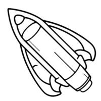 Streamlined outline icon of a spaceship. vector