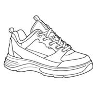 Step up your style with a sneaker outline icon, perfect for footwear designs. vector