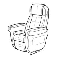 outline icon of a seat on a plane, ideal for travel designs. vector