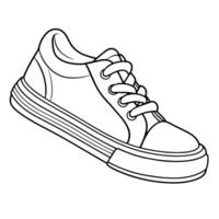 Step up your style with a sneaker outline icon, perfect for footwear designs. vector