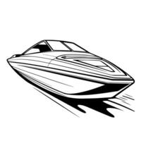 Cruise through designs with a speed boat outline icon, perfect for marine themes. vector