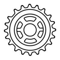 mecánico rueda de espigas icono. preciso contorno ilustración. vector