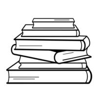 outline icon of a stack of books, ideal for education designs. vector