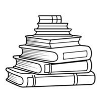 outline icon of a stack of books, ideal for education designs. vector