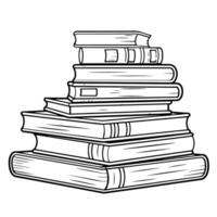 outline icon of a stack of books, ideal for education designs. vector