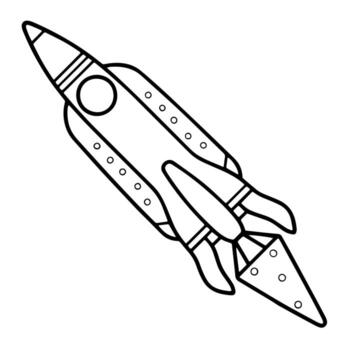 Streamlined outline icon of a spaceship. vector