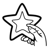 icon featuring a star on the hand outline, ideal for celestial-themed designs. vector