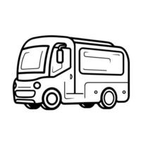 Sleek shuttle bus outline icon for transport apps. vector