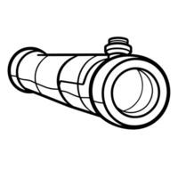 icon depicting a spyglass outline, ideal for exploration-themed designs. vector