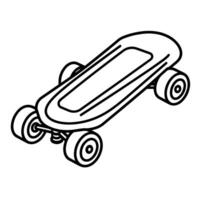 Roll into style with a skateboard outline icon, perfect for urban designs. vector