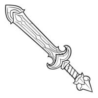 illustration of a sword outline icon, ideal for medieval and fantasy themes. vector