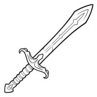 illustration of a sword outline icon, ideal for medieval and fantasy themes. vector