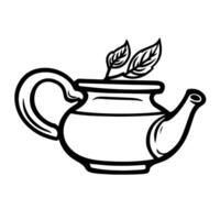 outline icon of a teapot, ideal for kitchen designs. vector