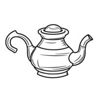 outline icon of a teapot, ideal for kitchen designs. vector
