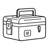 illustration of a toolbox outline icon, perfect for construction and DIY designs. vector