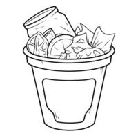 Sleek outline of trash rubbish icon for clean environment designs. Waste management symbol. vector