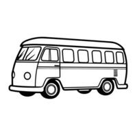 Retro van icon. Vintage outline illustration. vector