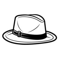 outline icon of a vintage fedora for classic designs. vector