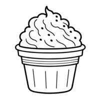 Tempting vanilla ice cream icon. Smooth outline illustration. vector