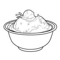 Tempting vanilla ice cream icon. Smooth outline illustration. vector