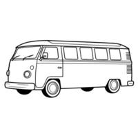 Sleek van outline icon for transportation designs. vector