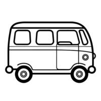 illustration of a van outline icon, perfect for transportation and delivery designs. vector