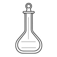 outline icon of a volumetric flask, ideal for laboratory designs. vector