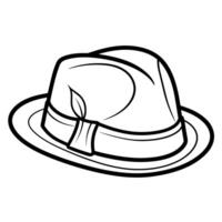 outline icon of a vintage fedora for classic designs. vector