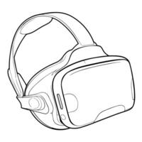 outline icon of a virtual reality headset for tech designs. vector