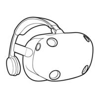 Sleek outline of VR headset icon for immersive designs. Gateway to virtual worlds. vector
