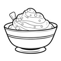 Tempting vanilla ice cream icon. Smooth outline illustration. vector