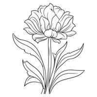 outline icon of a wildflower for natural designs. vector