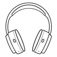 Streamlined wireless headphones icon in outline, ideal for tech illustrations. vector