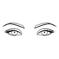 contorno icono de mujer ojos para belleza diseños vector