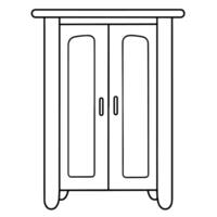 outline icon of a wooden cabinet for furniture designs. vector