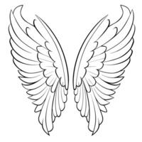 contorno icono de alas para aviación o angelical diseños vector