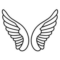 outline icon of wings for aviation or angelic designs. vector