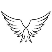 outline icon of wings for aviation or angelic designs. vector