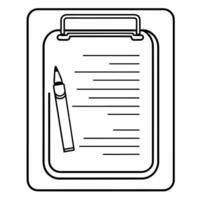 contorno icono de un escritura almohadilla para papelería diseños vector