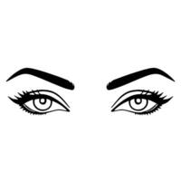 contorno icono de mujer ojos para belleza diseños vector