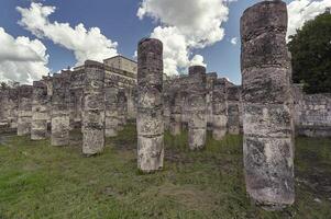 Detail of Mayan columns photo