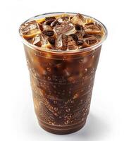 Refreshing Cup of Iced Coffee With Ice Cubes photo