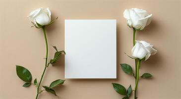 Group of White Bottles, Candles, and Flowers on White Background photo