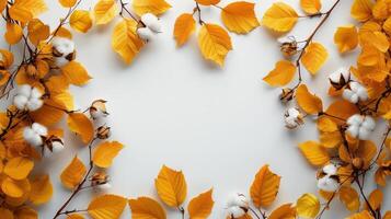 otoño hojas arreglado en un circulo foto